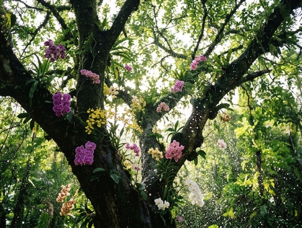 Orquídeas na Árvore: Simule a Natureza e Cultive Vida Agora!