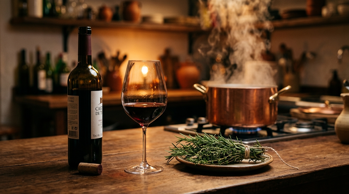 Ilustração sobre: Vinho na Cozinha: A Alquimia Sensorial que Você Deseja!