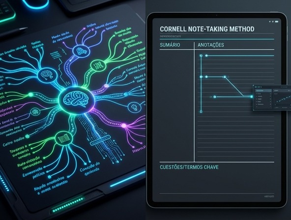 Mapas Mentais vs. Cornell: Domine o Estudo Profundo Já!