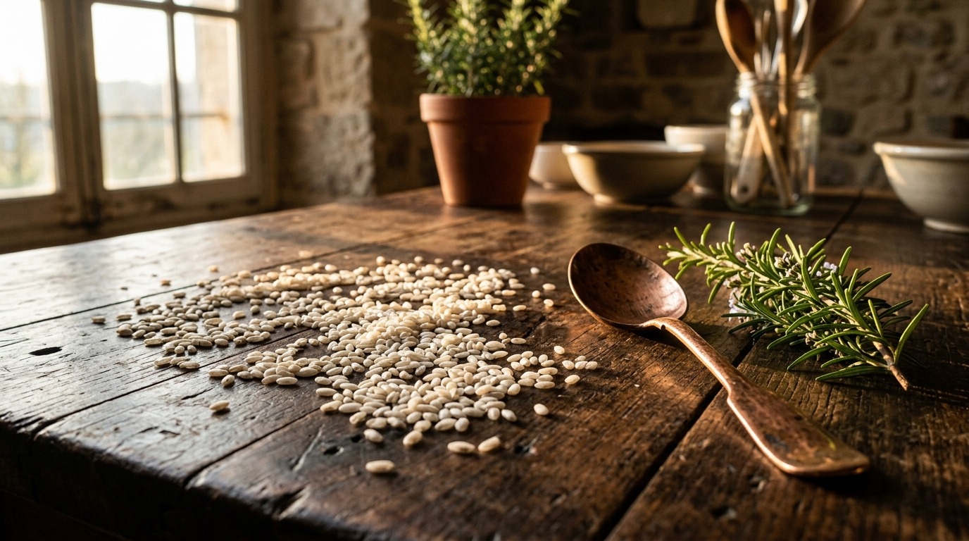 Ilustração sobre: Risoto de Precisão: Domine o Amido e a Cremosidade Já!
