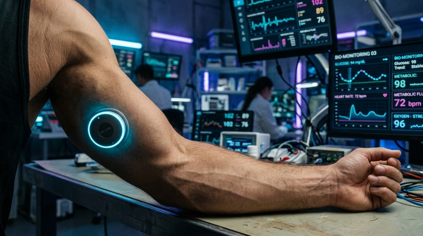 Ilustração sobre: Biohacking e Longevidade: O Leak dos Biossensores Subcutâneos!